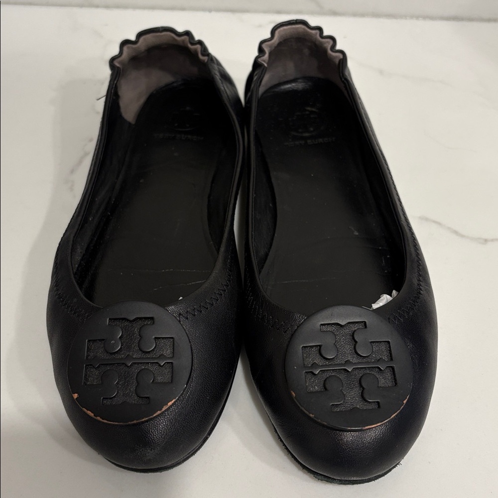 Tory Burch Black Leather Flats